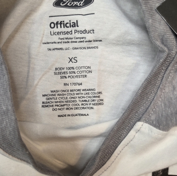 Women's Ford 64 Mustang Gray and White Long Sleeve Tee - Picture 3 of 3